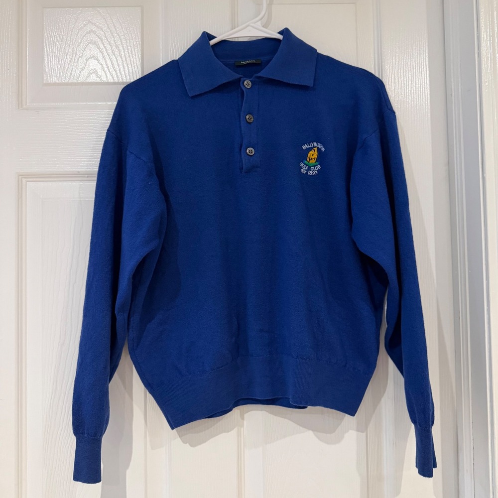 Marbas Made in Italy Merino Extrafine Wool Polo‎ Sweater Ballybunion Golf Club